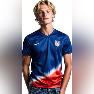 Nike USA women’s medium
tie-dyed dry Fit
V neck soccer-Golf
Breathable shirt